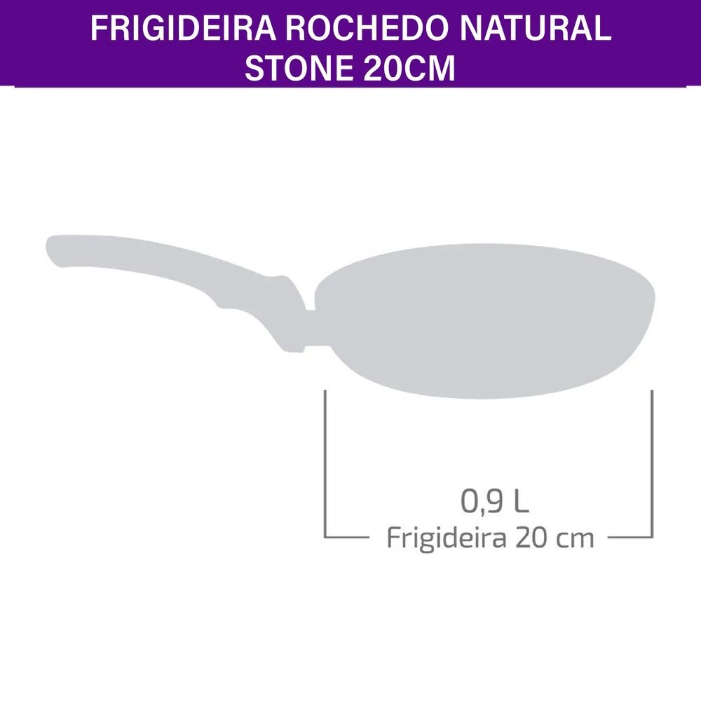 Frigideira Rochedo Natural Stone 20Cm - 20cm