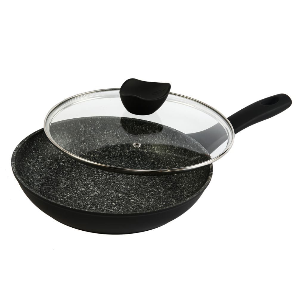 Frigideira Com Tampa De Alumínio E Revestimento Em Granito Ibiza Havan Casa 1,6 L - Preto