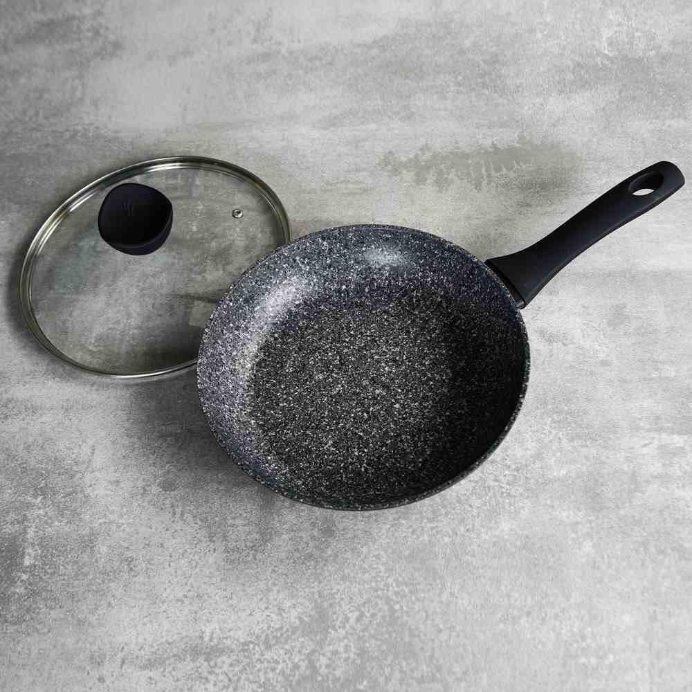 Frigideira Com Tampa De Alumínio E Revestimento Em Granito Ibiza Havan Casa 1,6 L - Preto