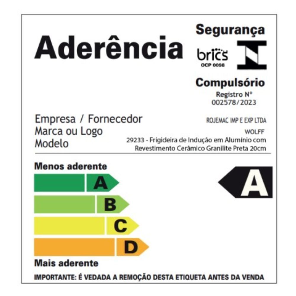 Frigideira De Indução Com Revestimento Cerâmico Granilite Wolff 20Cm - Preto