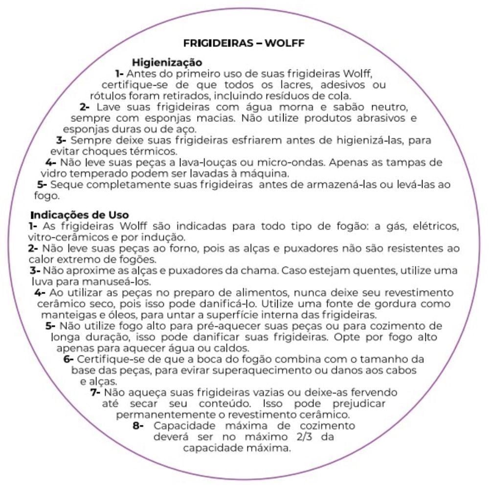 Frigideira De Indução Com Revestimento Cerâmico Granilite Wolff 20Cm - Preto