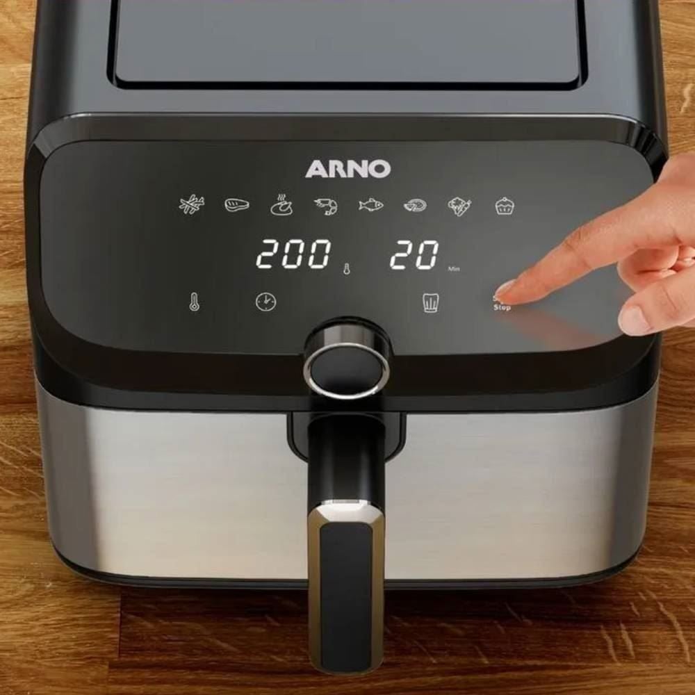 Fritadeira Airfryer Arno Mega 7,5 Litros Digital Inox AFD7