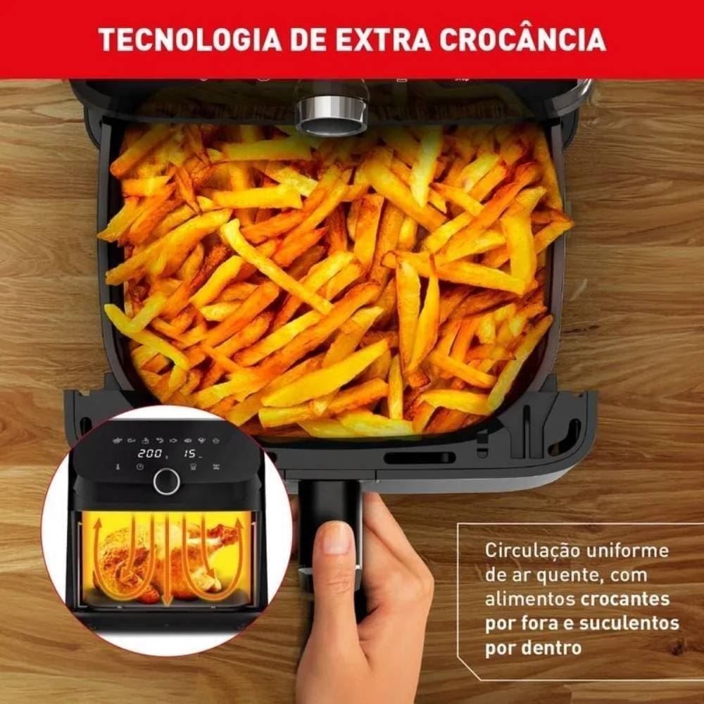 Fritadeira Airfryer Arno Mega 7,5 Litros Digital Inox AFD7