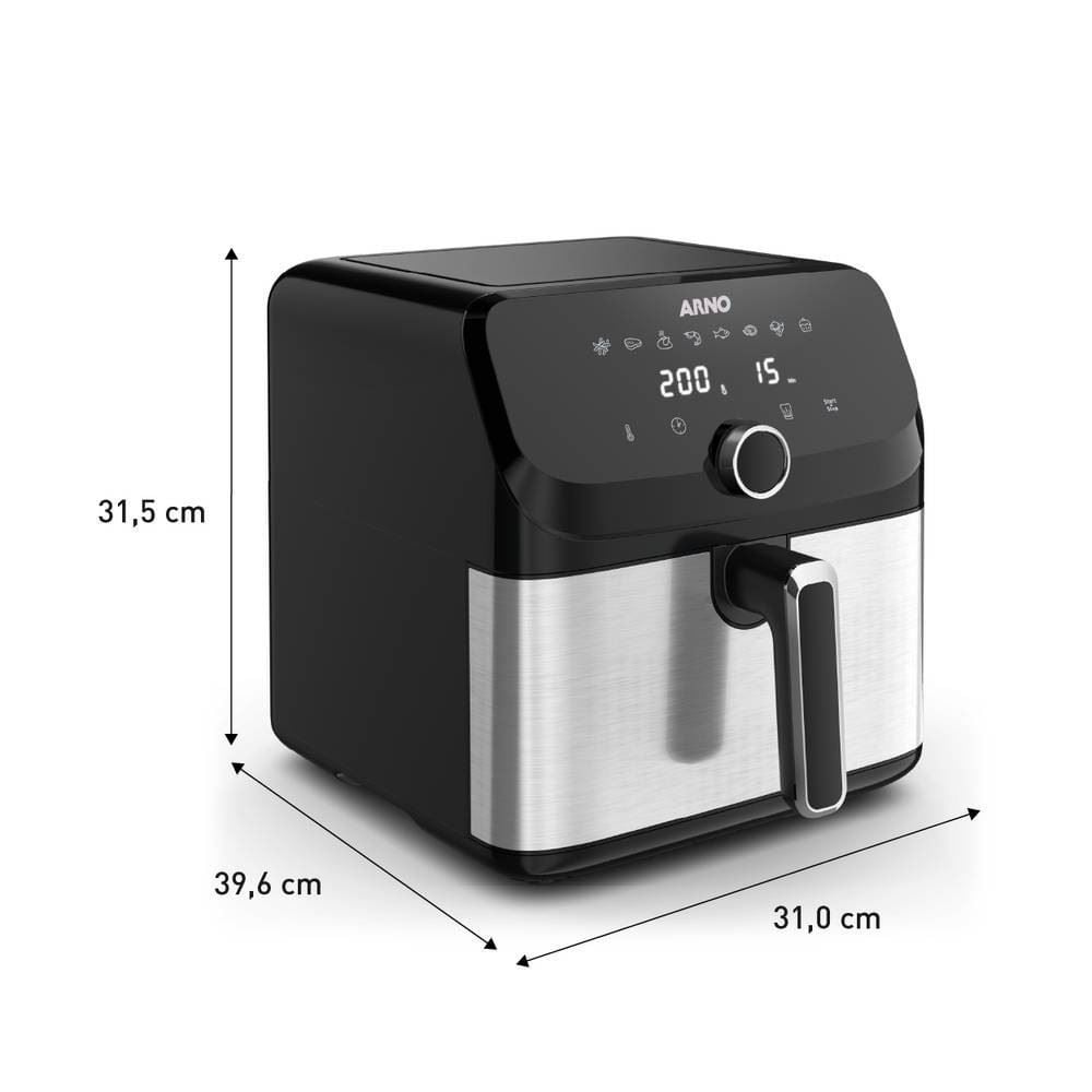 Fritadeira Airfryer Arno Mega 7,5 Litros Digital Inox AFD7