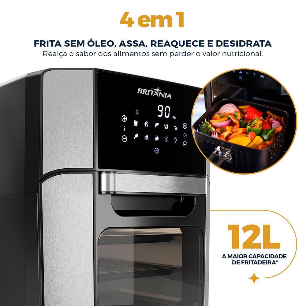 Fritadeira Air Fryer Britânia Oven 4 em 1 BFR2100P