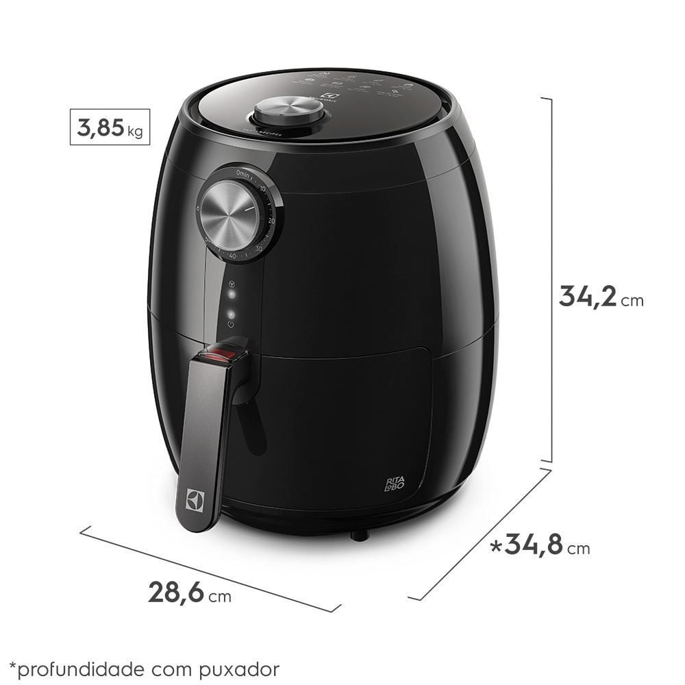 Fritadeira Air Fryer Elétrica Electrolux Efficient 3,2 Litros 1400W EAF15