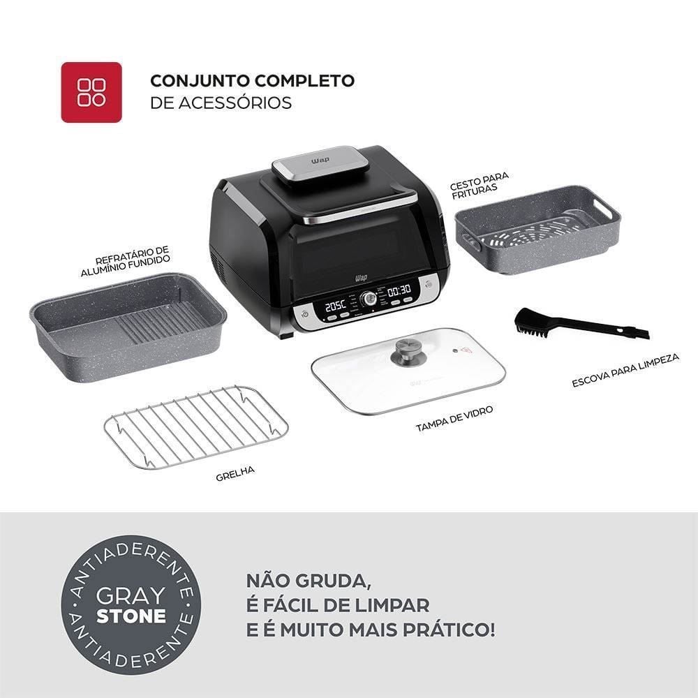 Fritadeira Air Fryer Elétrica Wap 10 Litros 12 em 1 Barbecue