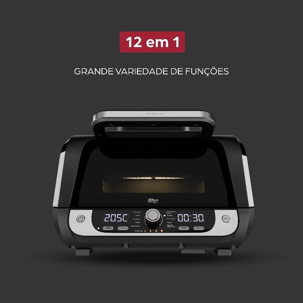 Fritadeira Air Fryer Elétrica Wap 10 Litros 12 em 1 Barbecue