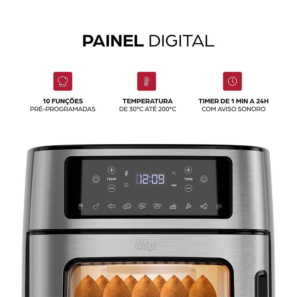 Fritadeira Air Fryer Elétrica Wap 12 Litros Digital Oven