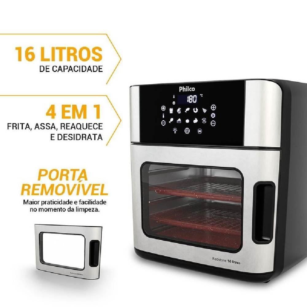 Fritadeira Air Fryer Philco 16 Litros 4 em 1 Painel Digital PAF16A