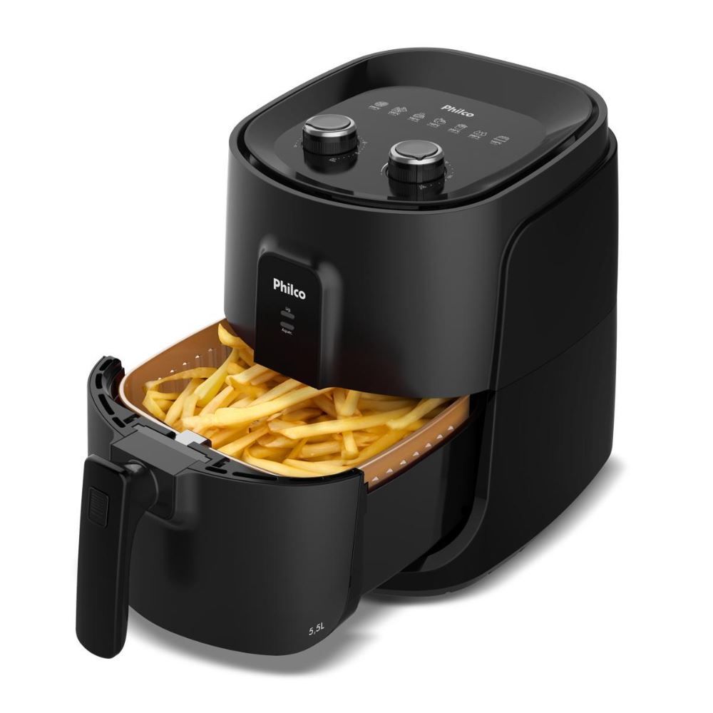 Fritadeira Air Fryer Philco 5,5L 1500W PAF55A Cesto Quadrado