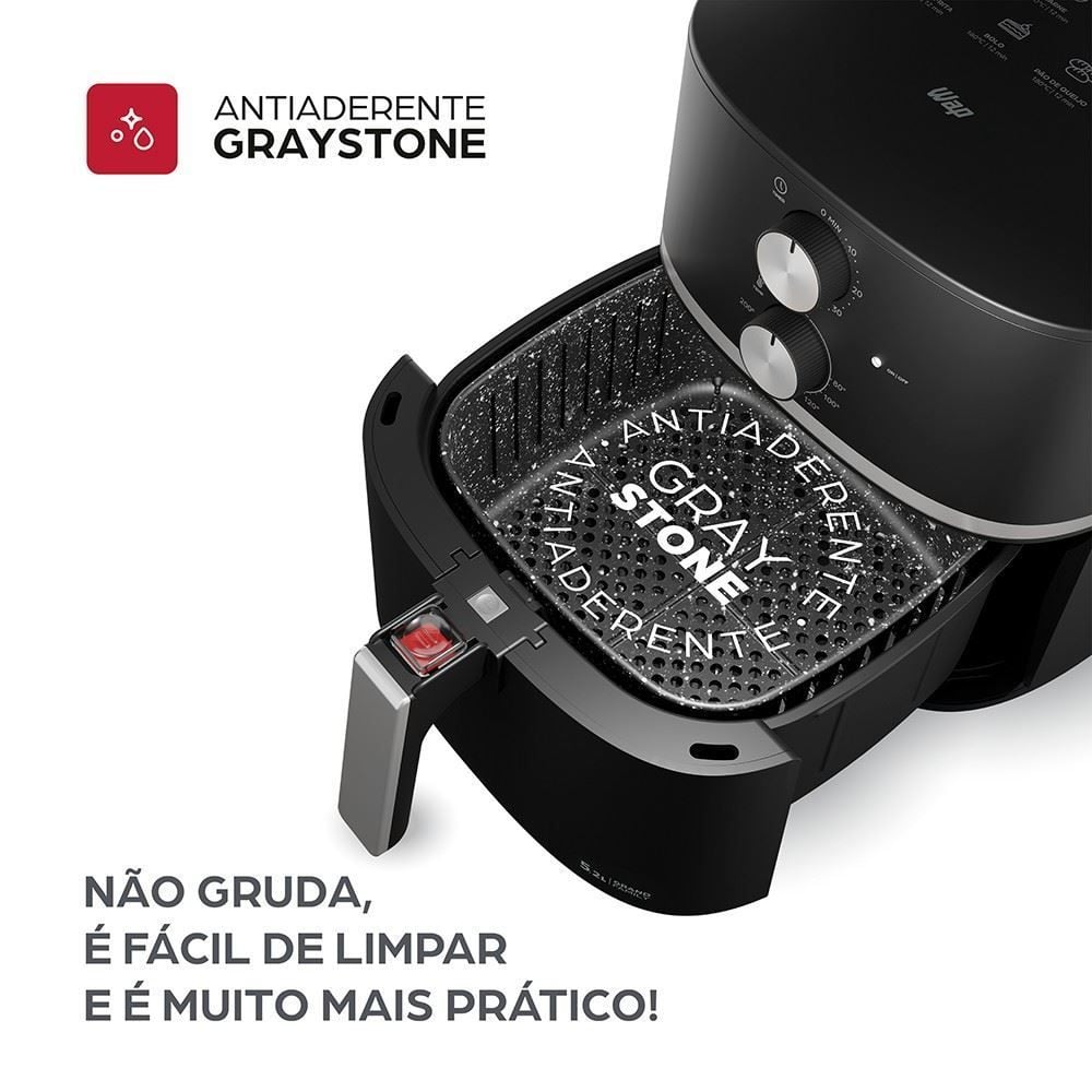 Fritadeira Air Fryer Wap 5,2 Litros Cesto Quadrado e Amplo 1500W WAFG2S 