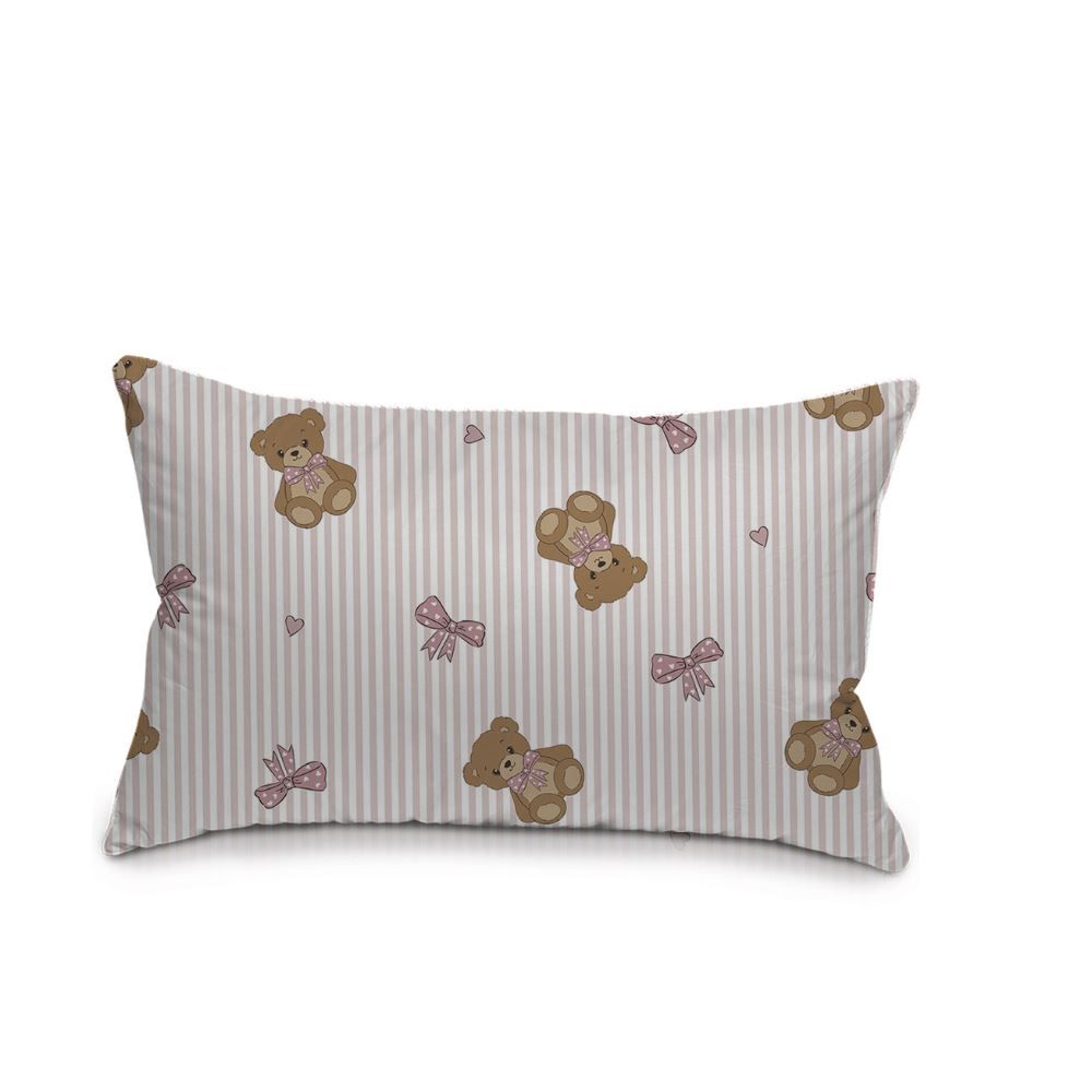 Fronha Avulsa Bebê 30X40cm Malha Yoyo Baby - URSO ROSA