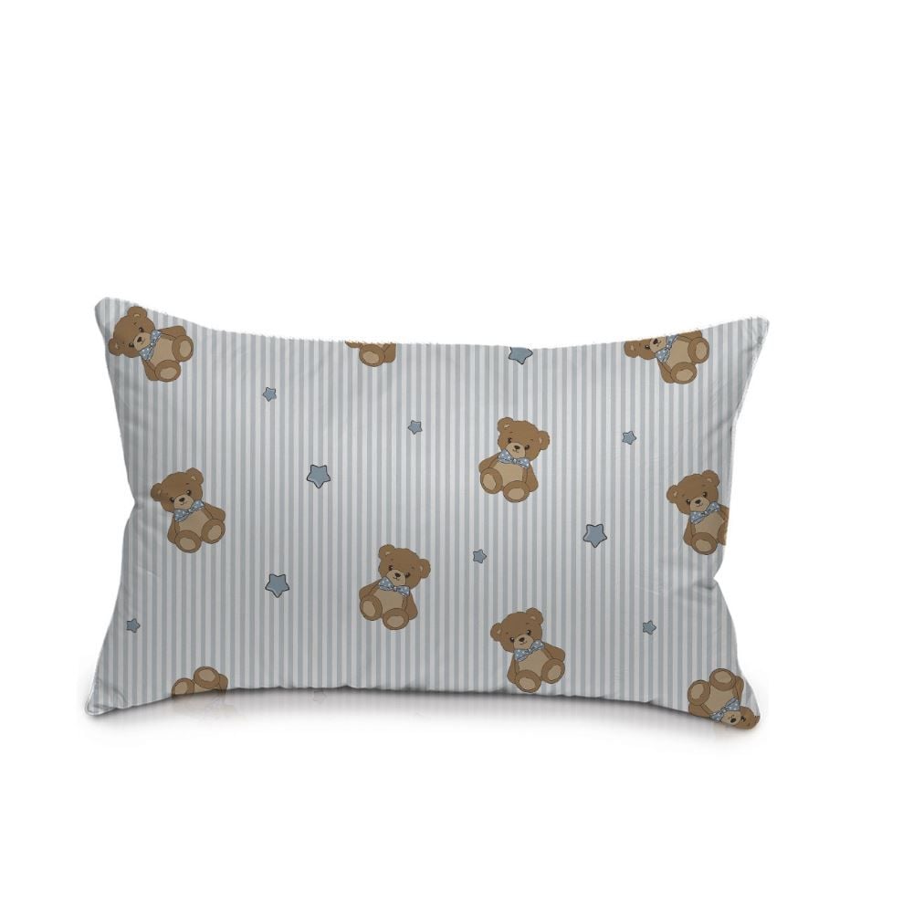 Fronha Avulsa Bebê 30X40cm Malha Yoyo Baby - URSO AZUL