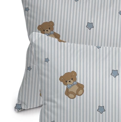 Fronha Avulsa Bebê 30X40cm Malha Yoyo Baby - URSO AZUL