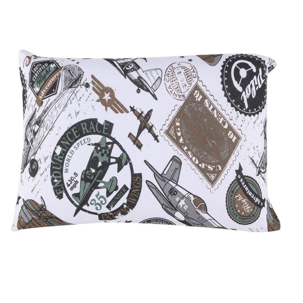 Fronha Avulsa Infantil Malha Estampada Havan Casa - Plane Cinza