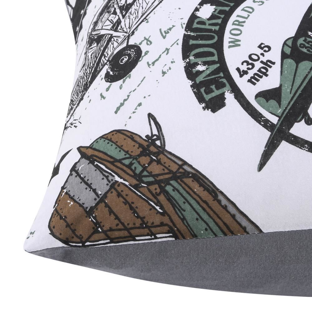 Fronha Avulsa Infantil Malha Estampada Havan Casa - Plane Cinza