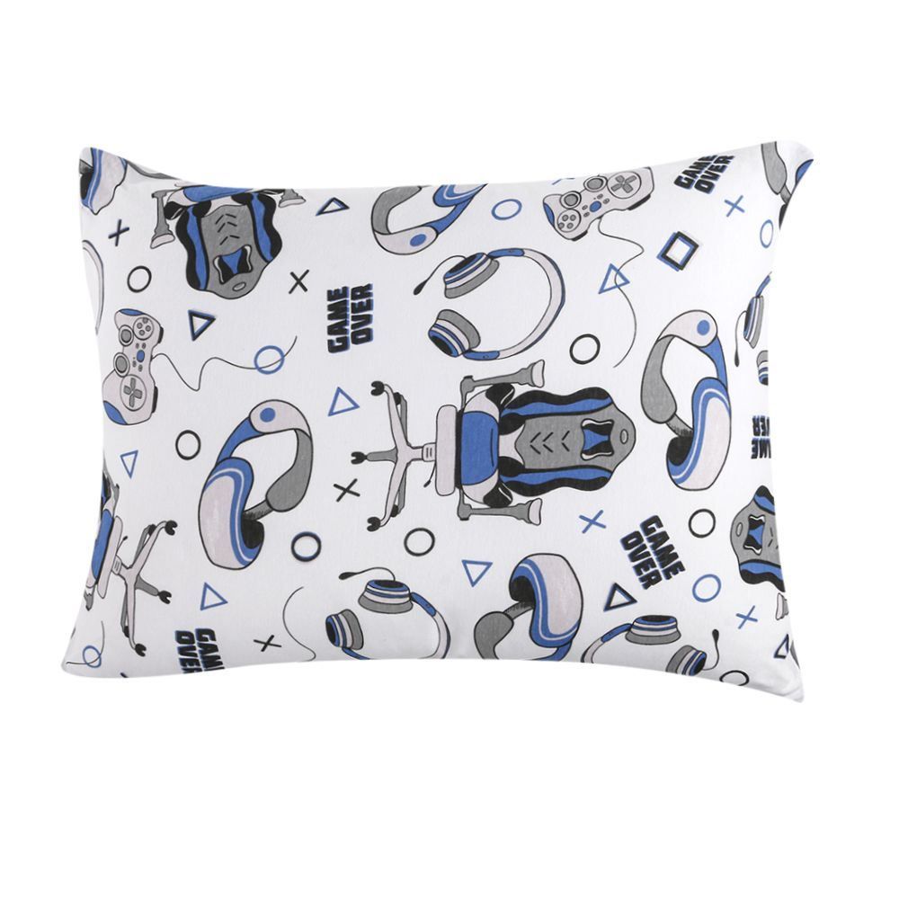 Fronha Avulsa Infantil Malha Estampada Havan Casa - Game Cinza