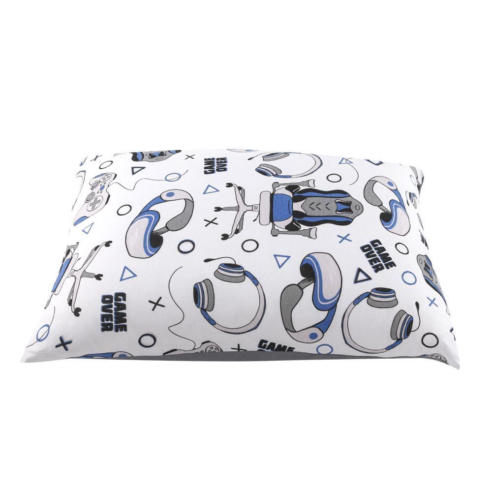 Fronha Avulsa Infantil Malha Estampada Havan Casa - Game Cinza