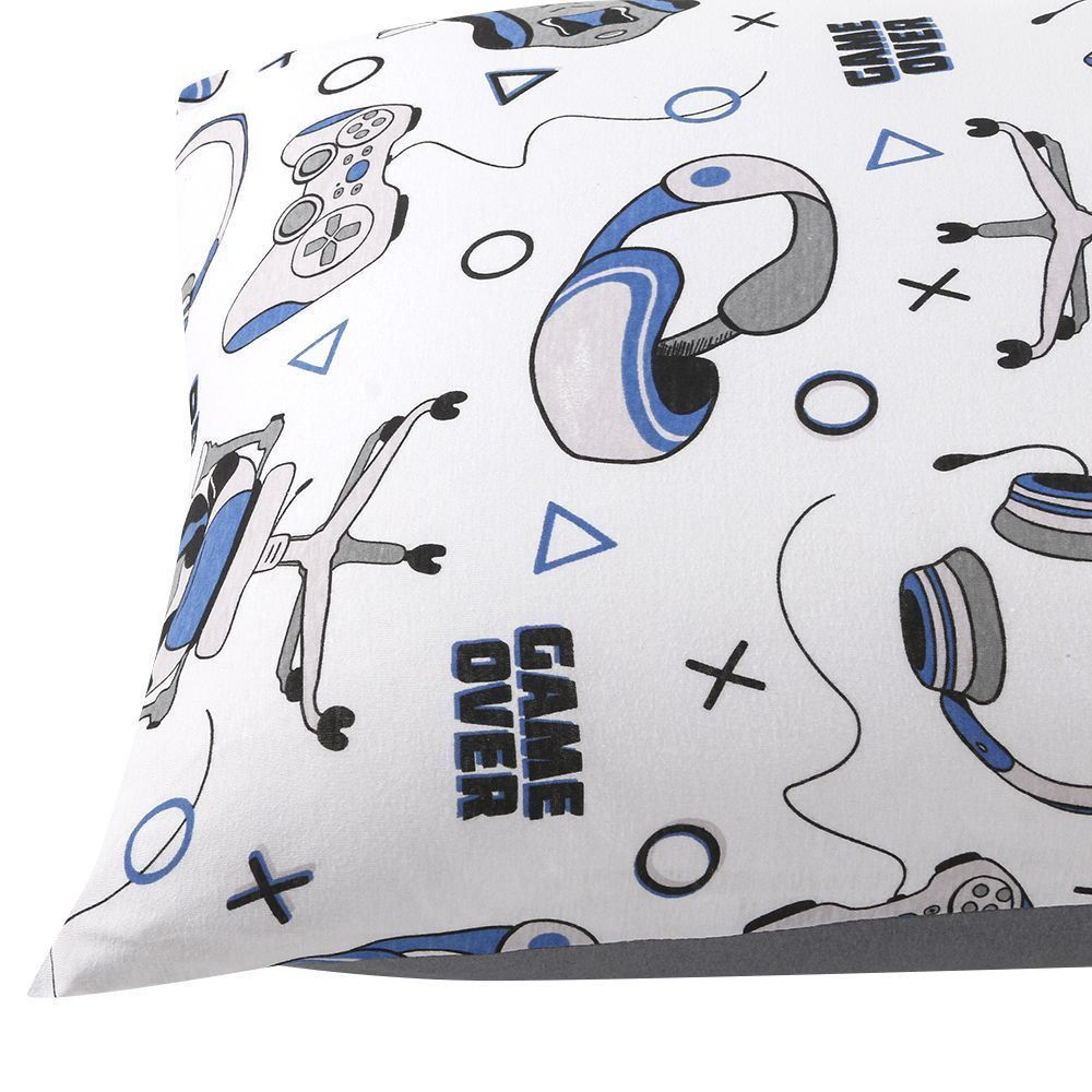 Fronha Avulsa Infantil Malha Estampada Havan Casa - Game Cinza