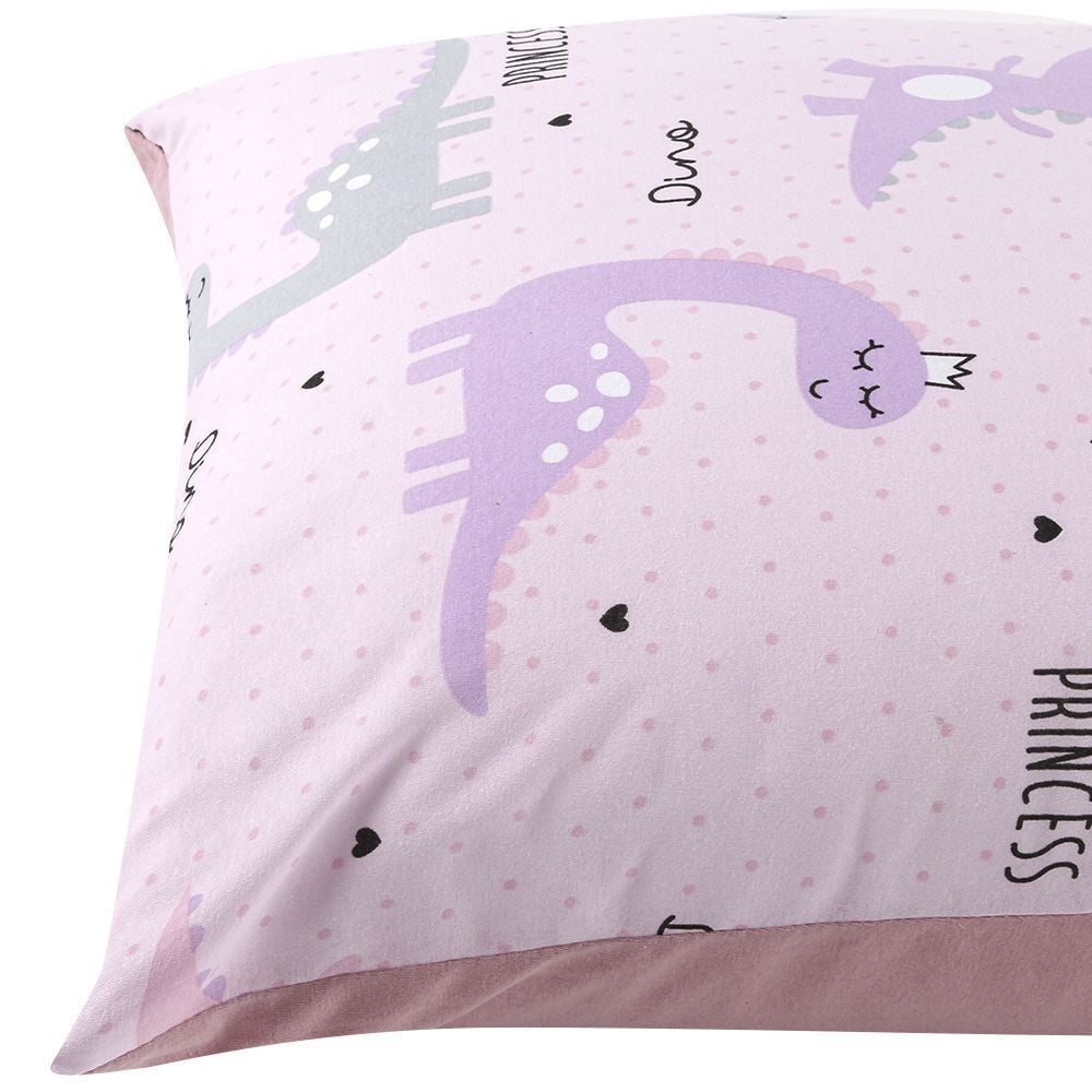 Fronha Avulsa Infantil Malha Estampada Havan Casa - Dino Rosa