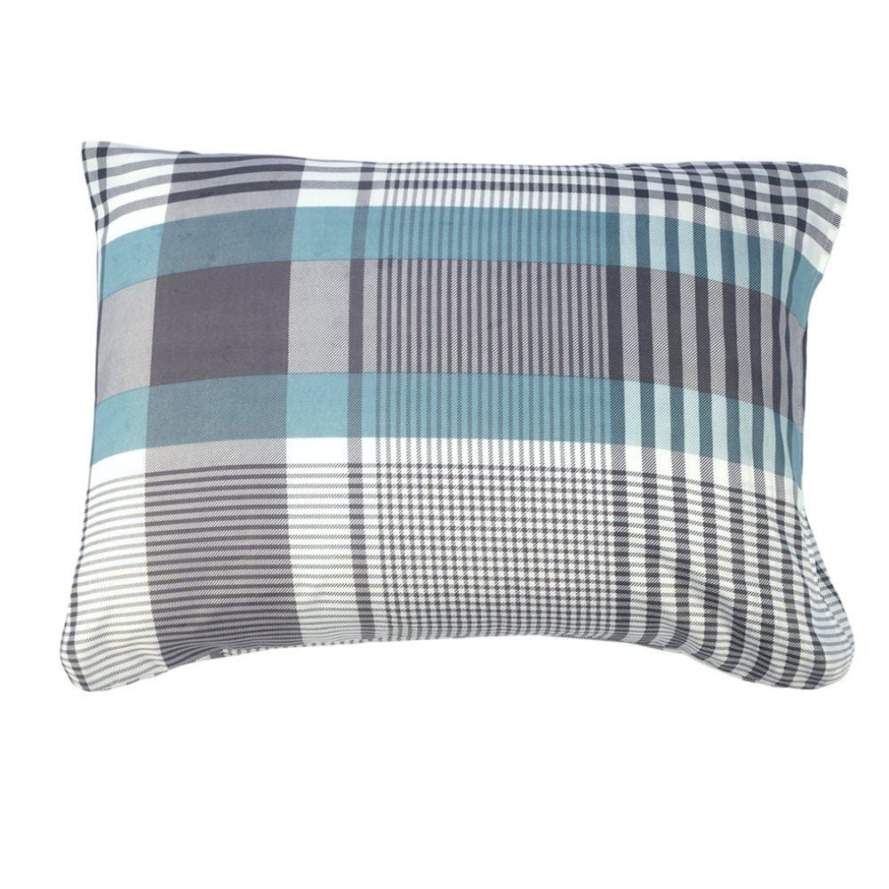 Fronha Avulsa Microfibra Estampada 100% Poliéster Havan Casa - Pedro Xadrez Cinza