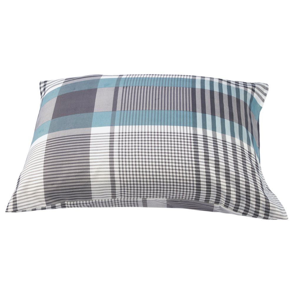 Fronha Avulsa Microfibra Estampada 100% Poliéster Havan Casa - Pedro Xadrez Cinza