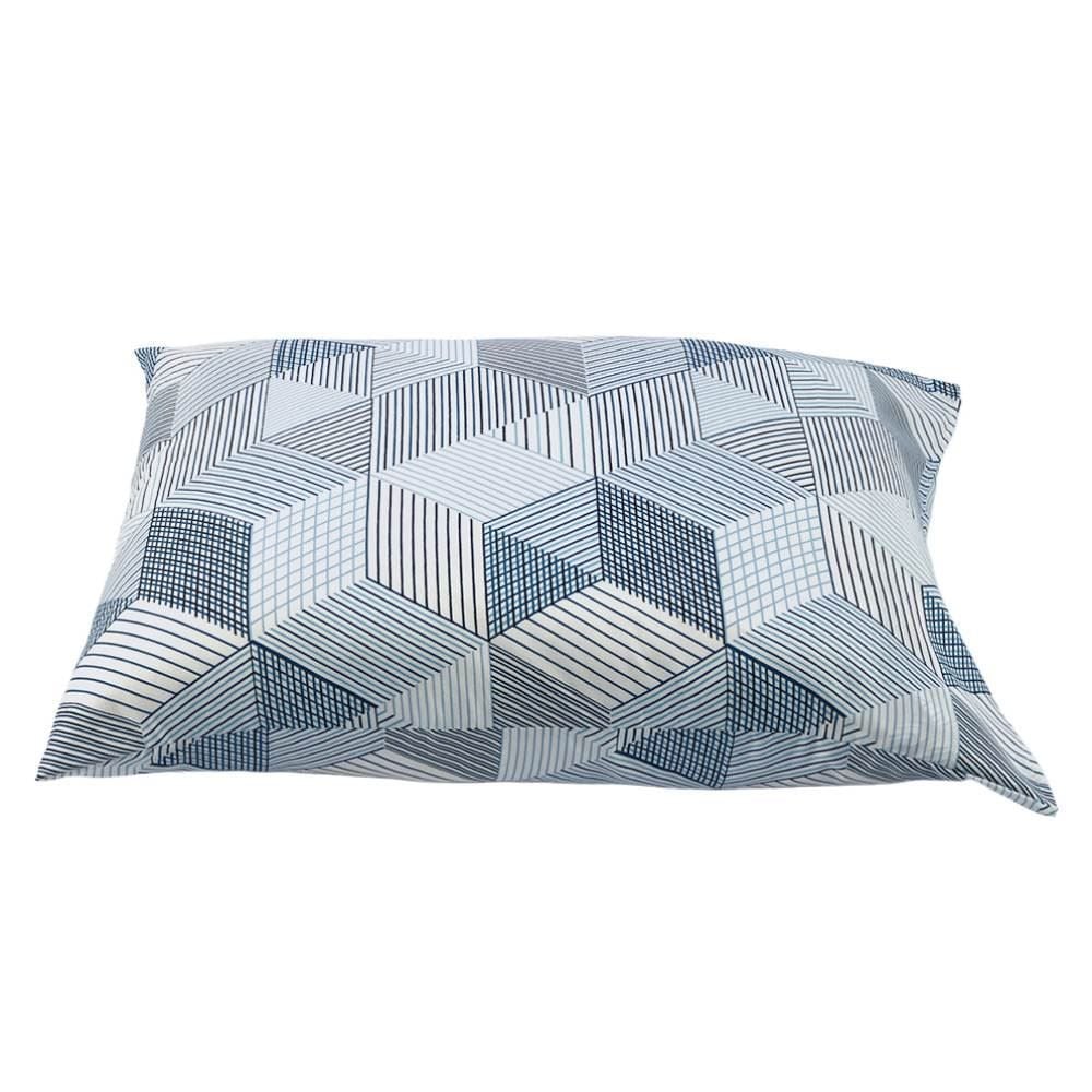 Fronha Avulsa Microfibra Estampada 100% Poliéster Havan Casa - Cubo Geo Azul