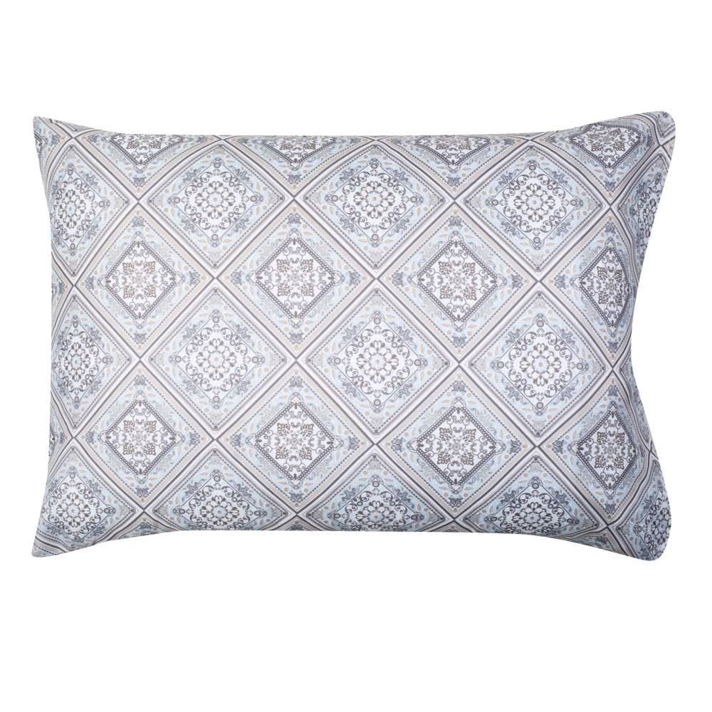 Fronha Avulsa Microfibra Estampada 150 Fios Havan Casa - Casa Blanca Azul