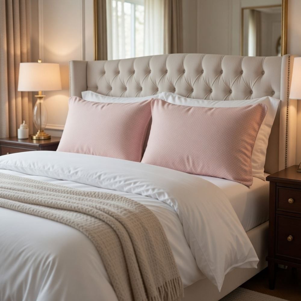 Fronha Avulsa Percal 100% Algodão Buona Fortuna - Poa Rosa