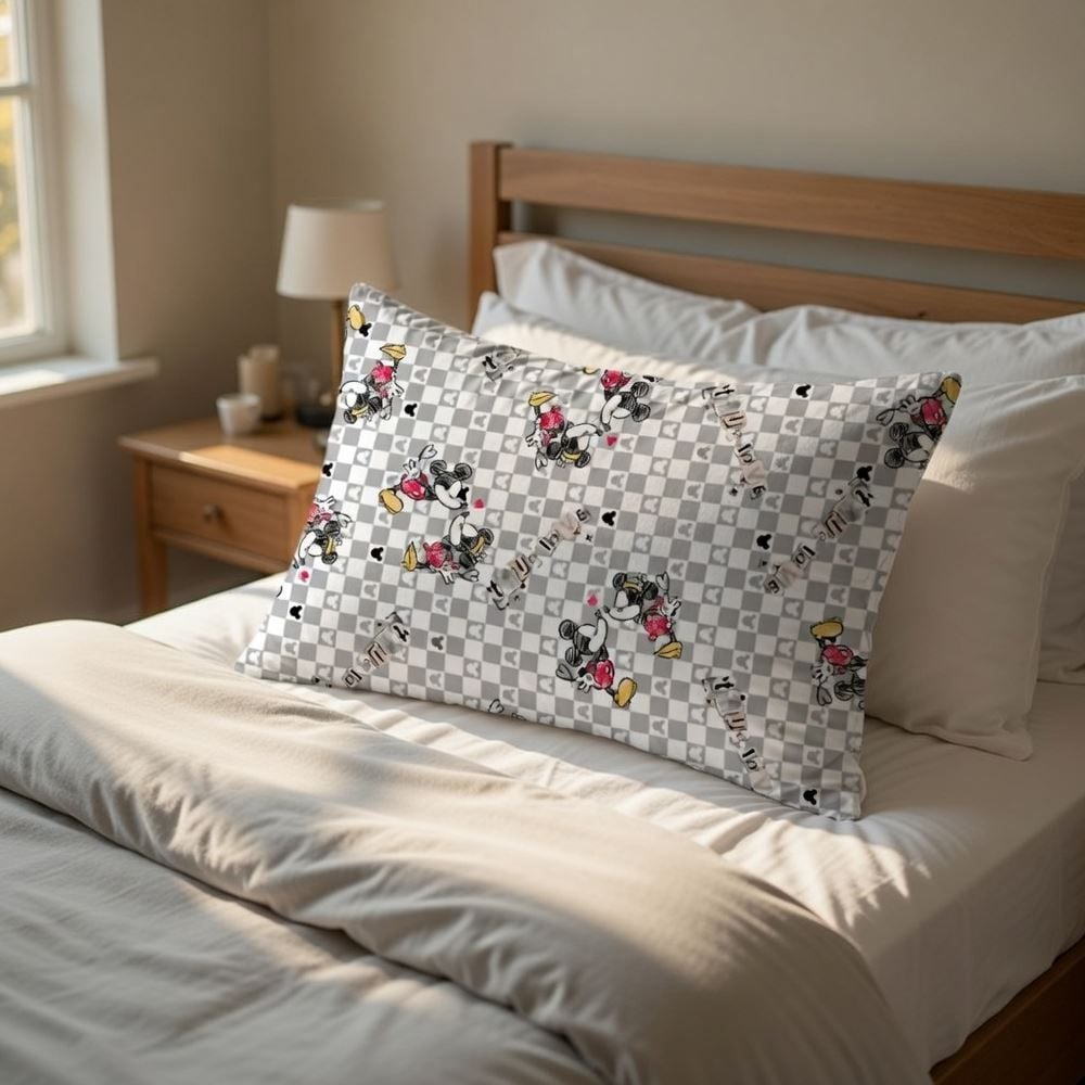 Fronha Estampada 48X68cm Disney - True Love Cinza