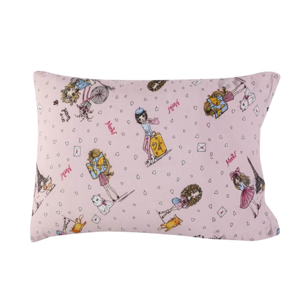 Fronha Infantil 100% Algodão Estampada Havan Kids - Friends In Paris 