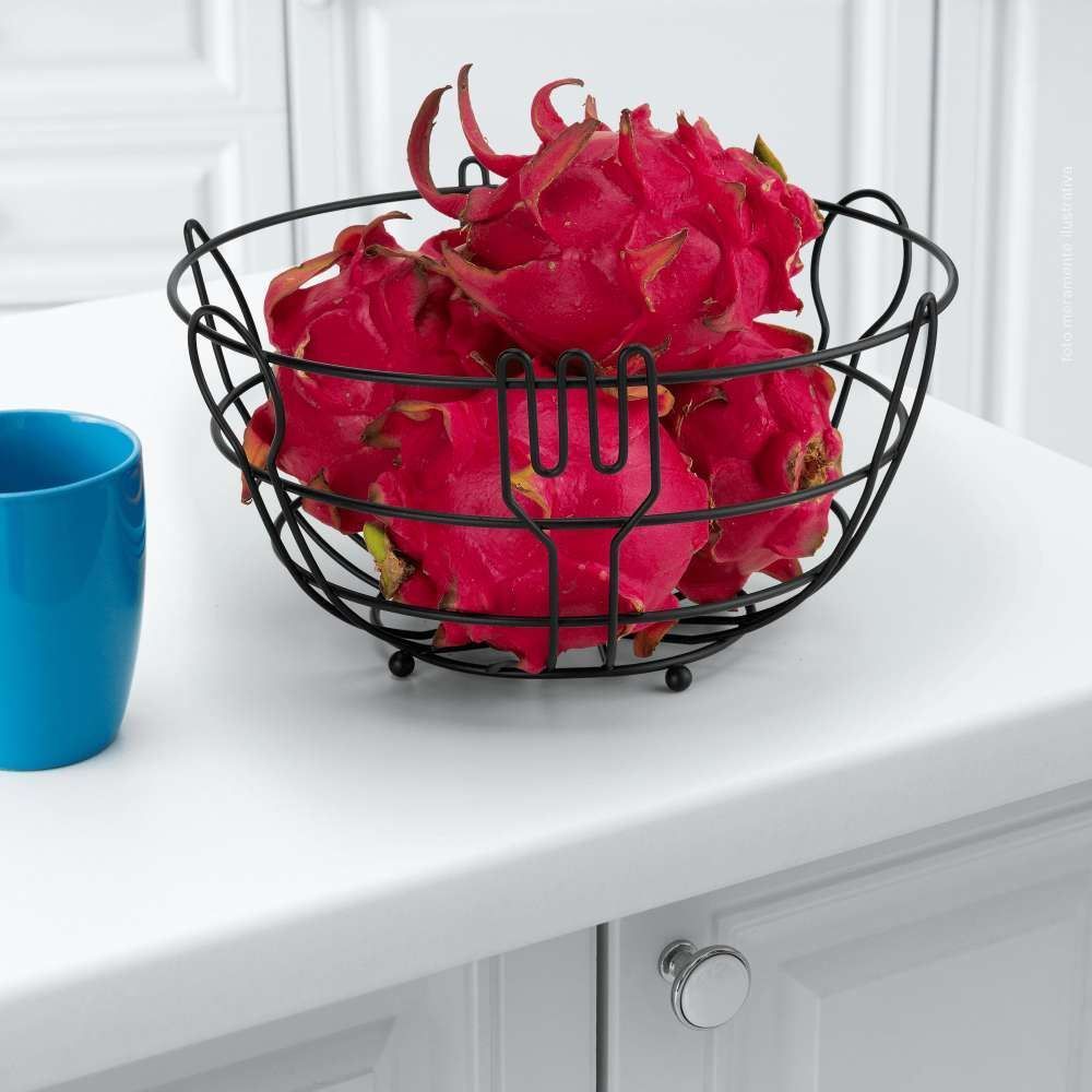 Fruteira De Mesa De Aço Querida Black Arthi - Preto