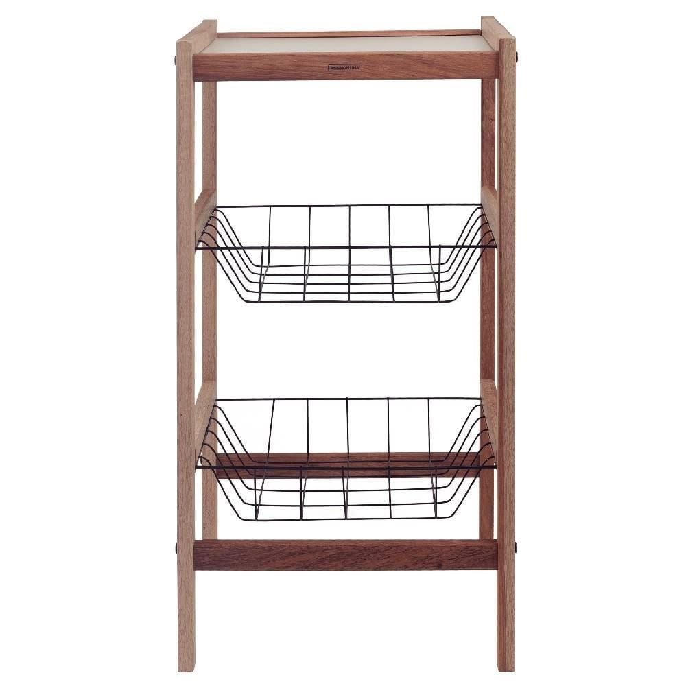 Fruteira Estante Montável 2 Cestos Tramontina - Madeira 