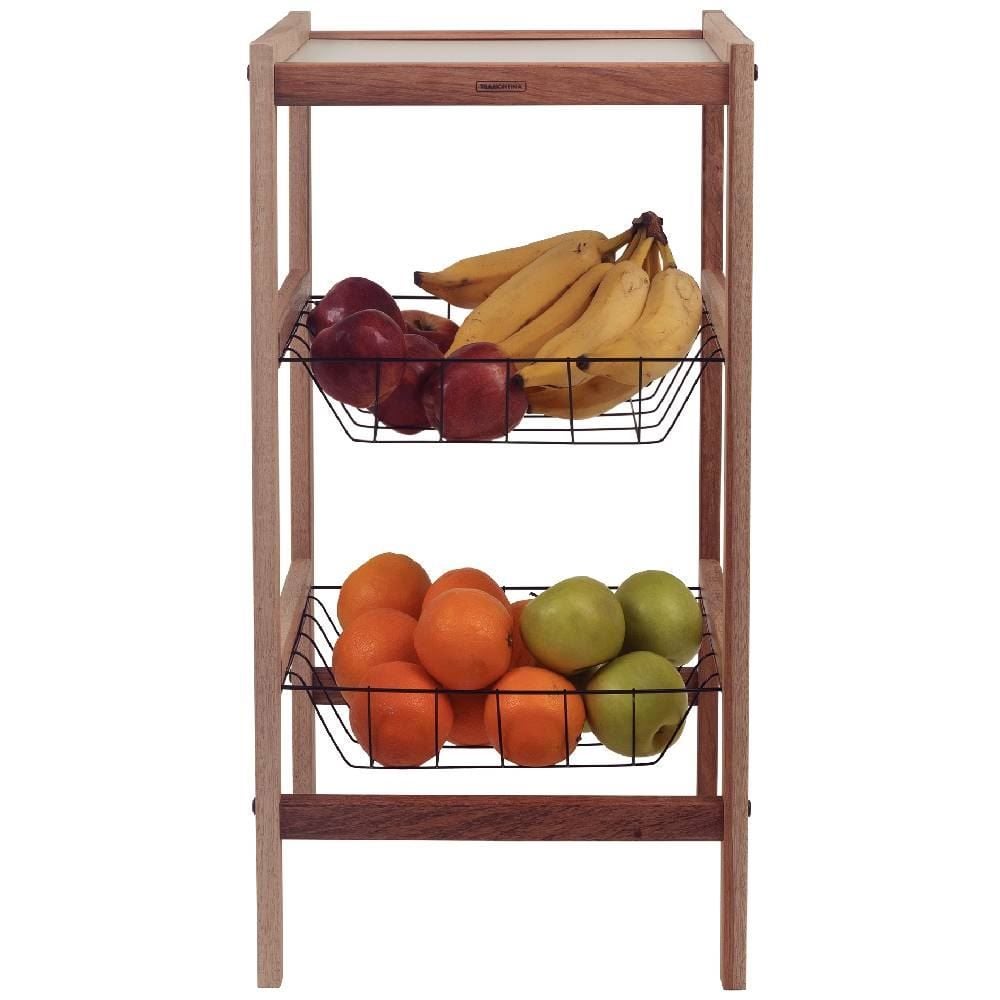 Fruteira Estante Montável 2 Cestos Tramontina - Madeira 