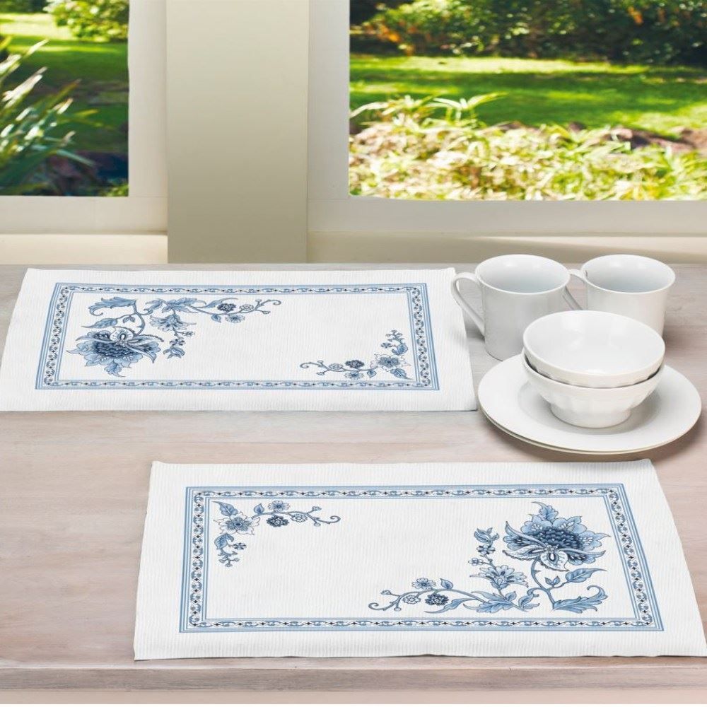 Fundo De Prato 45 X 31 Cm Clean Athenas Döhler - Chintz Azul