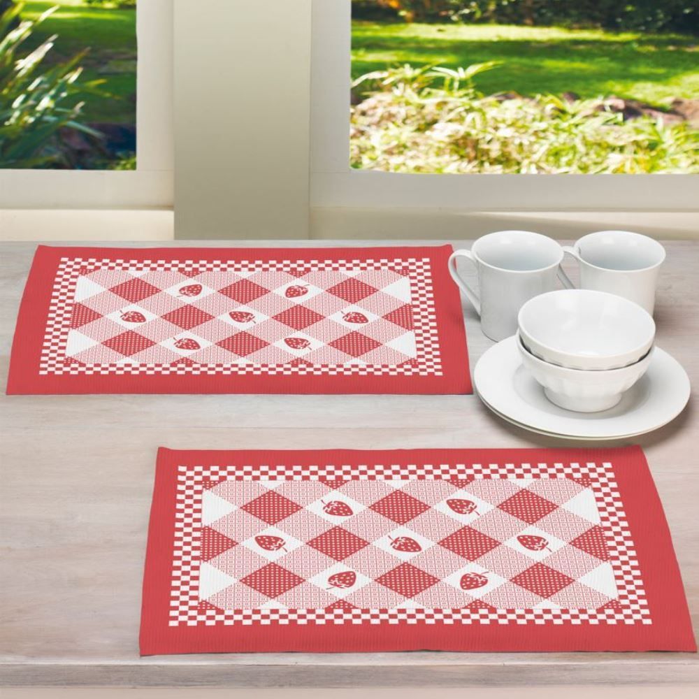 Fundo de Prato 45 X 31 cm Clean Athenas Döhler - Morango