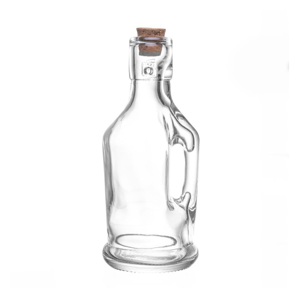 Galheteiro De Vidro Com Alça E Tampa Rolha 200Ml