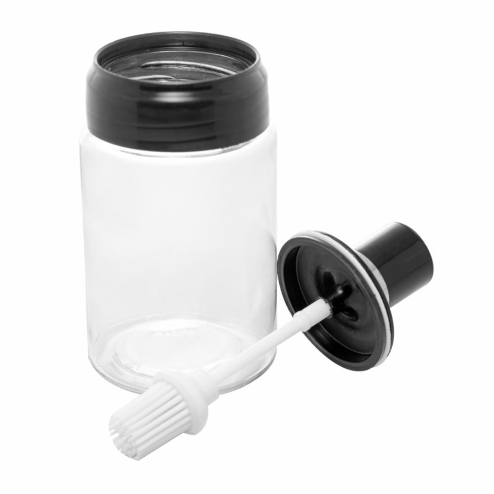 Galheteiro De Vidro Com Pincel Wolff 220Ml - Preto