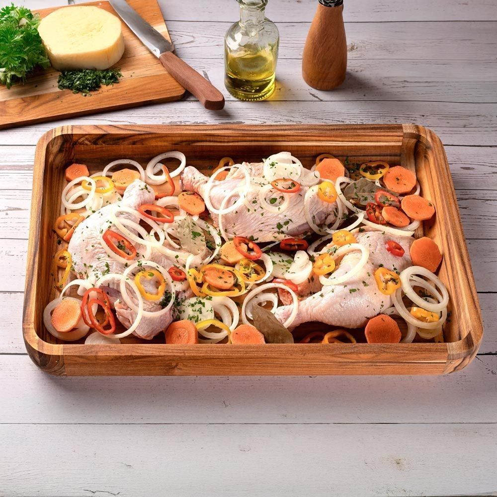 Gamela Retangular Teca 39,5X26cm Stolf 865