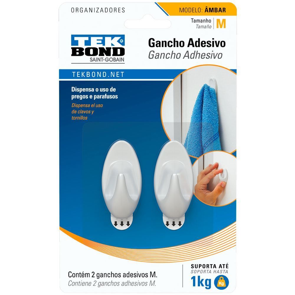Gancho Âmbar De Plástico M Tekbond - Branco
