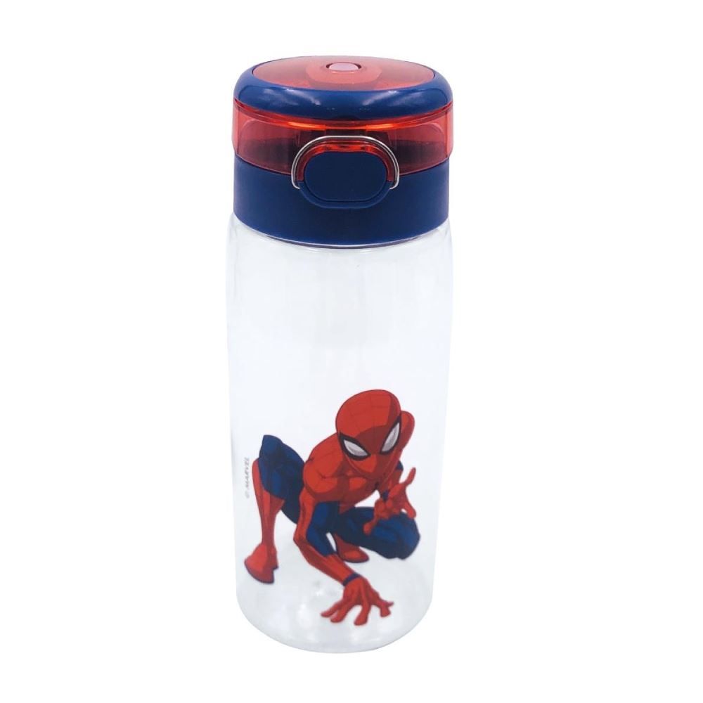 Garrafa De Água De Plástico Homem Aranha Marvel 600Ml - Vermelho e Azul
