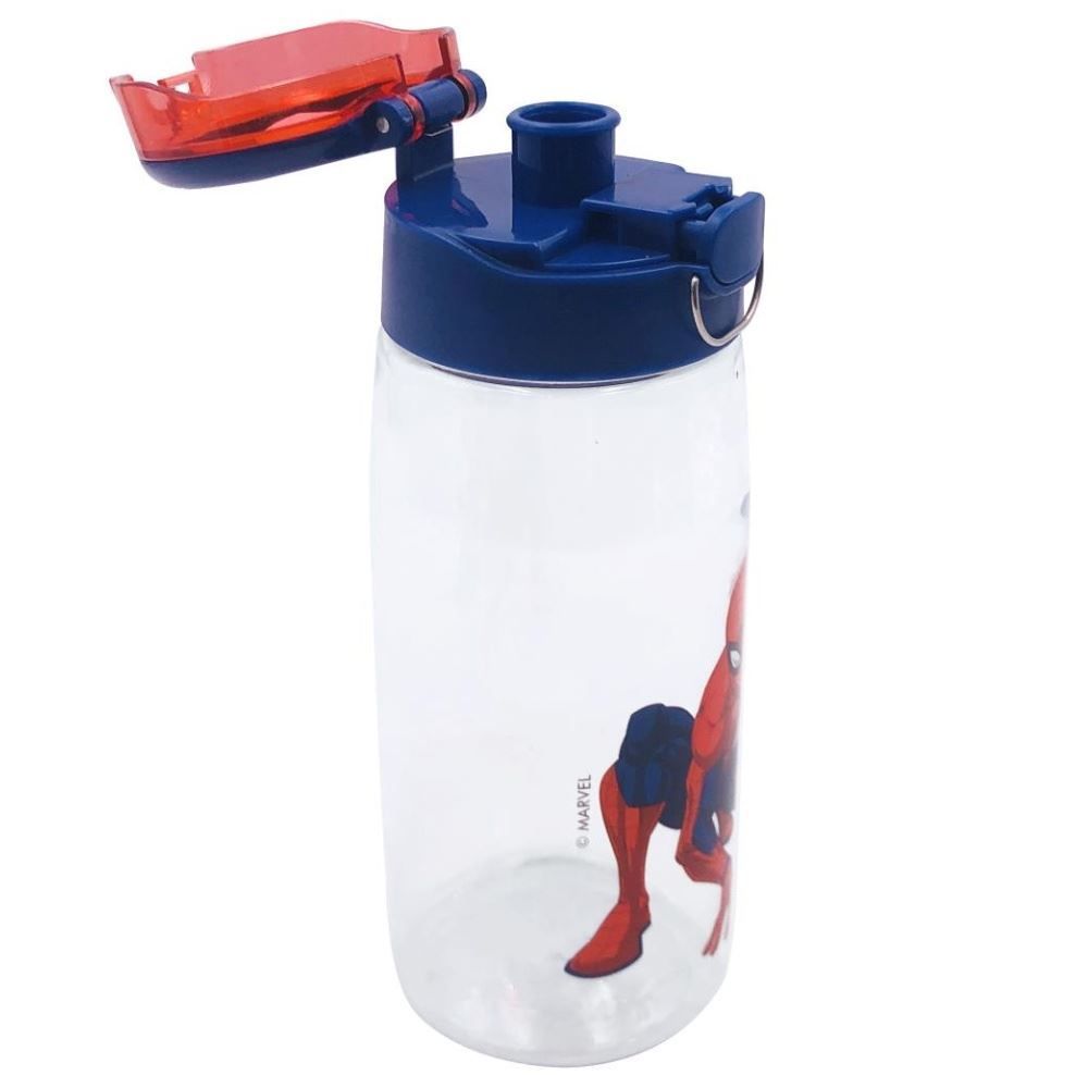 Garrafa De Água De Plástico Homem Aranha Marvel 600Ml - Vermelho e Azul