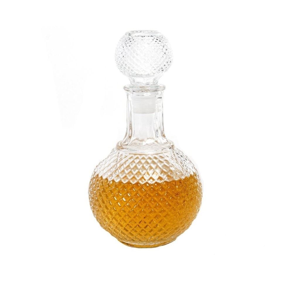 Garrafa De Licor Redonda Vidro Havan Casa 1 Litro - Transparente