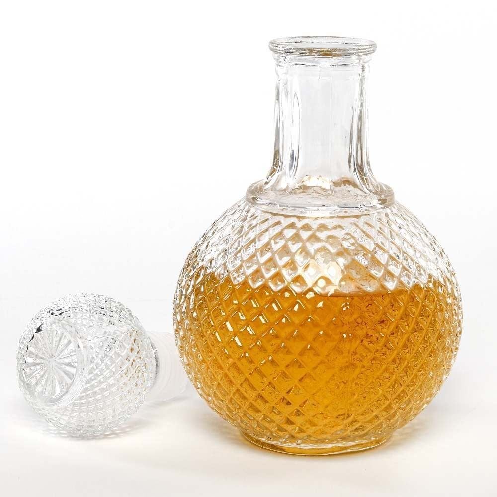 Garrafa De Licor Redonda Vidro Havan Casa 1 Litro - Transparente