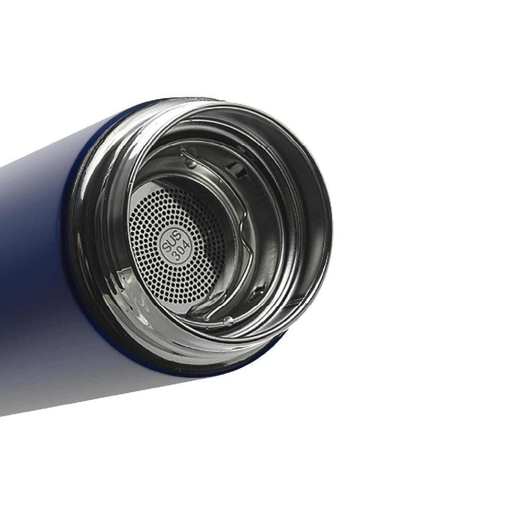 Garrafa Inox Com Termômetro Led Wolf 500 Ml - Azul
