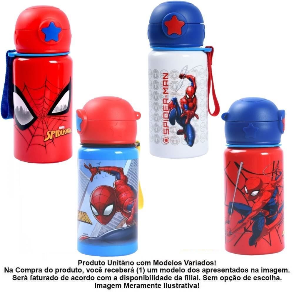 Garrafa Squeeze com Trava Homem Aranha Marvel 500Ml - Sortido