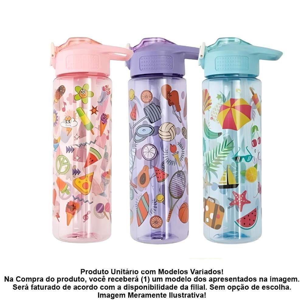 Garrafa Squeeze Imagens Flashgoods 800Ml - Sortido