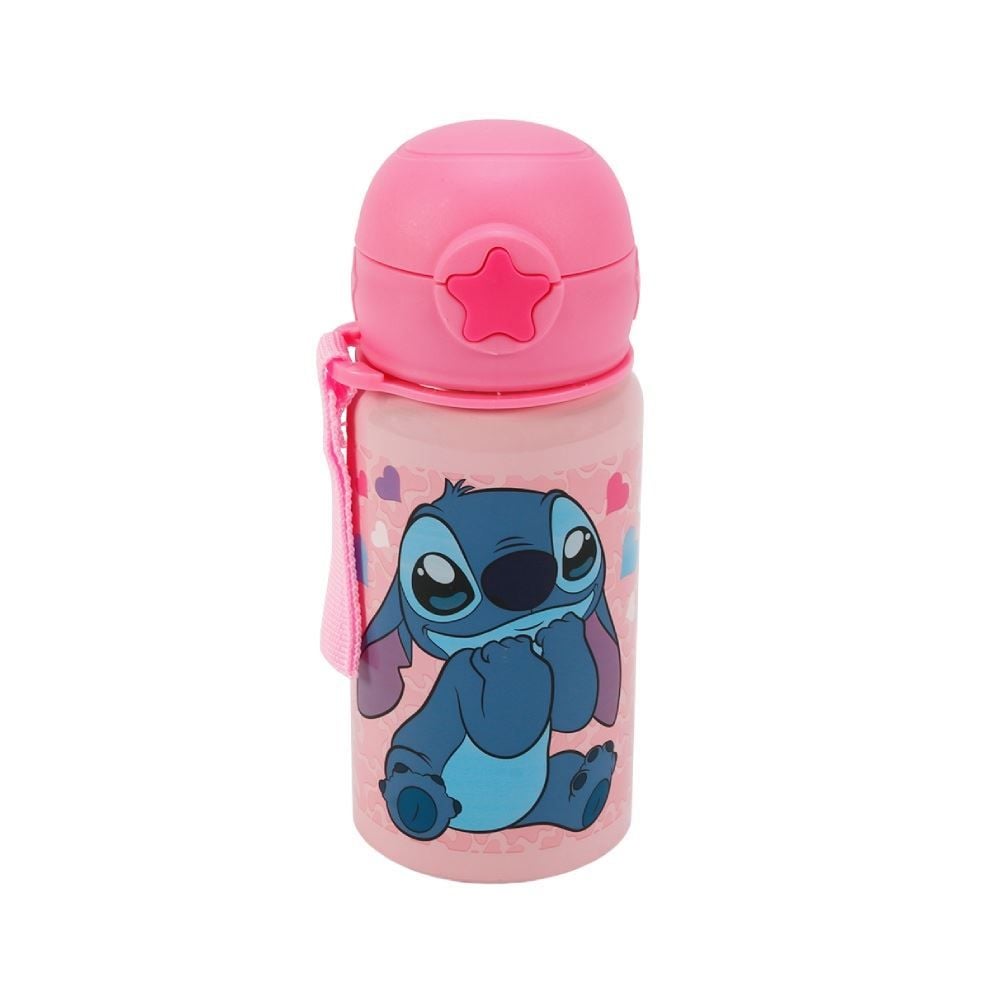 Garrafa Squeeze com Canudo Stitch Disney 500Ml - Sortido