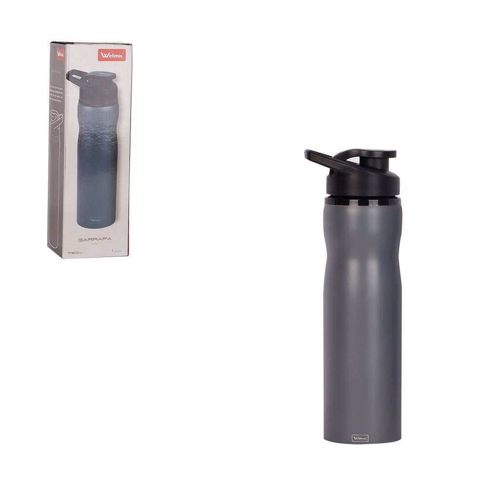 Garrafa Squeeze Stout Inox 750Ml - Cinza